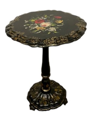 Antique English Hand-Painted Folding Table-TCS-1359863