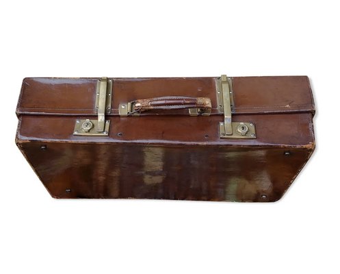 Antique English Leather Trunk-VBM-772656