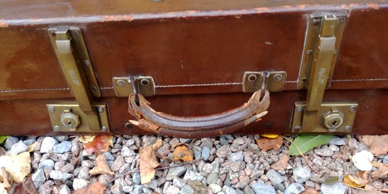 Antique English Leather Trunk-VBM-772656