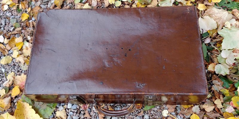 Antique English Leather Trunk-VBM-772656