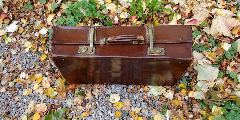 Antique English Leather Trunk-VBM-772656