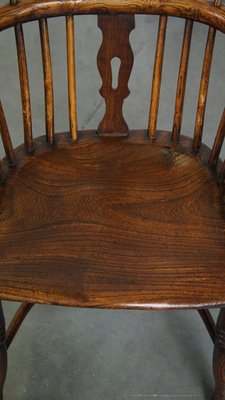 Antique English Lowback Windsor Dining Room Chairs, Set of 2-HPP-2026668