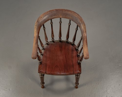 Antique English Mahogany Wood Captains Chair, 1890s-VLO-2022703