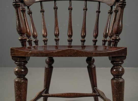 Antique English Mahogany Wood Captains Chair, 1890s-VLO-2022703