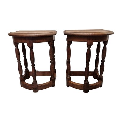 Antique English Oak Wall or Statue Tables, Late 19th Century, Set of 2-VHW-2035801