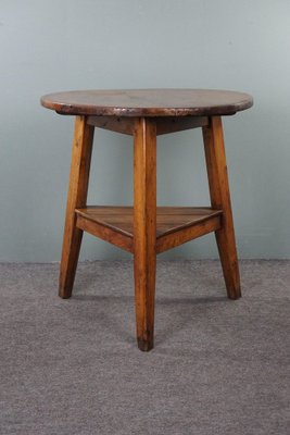 Antique English Pinewood Cricket Table-HPP-1783883