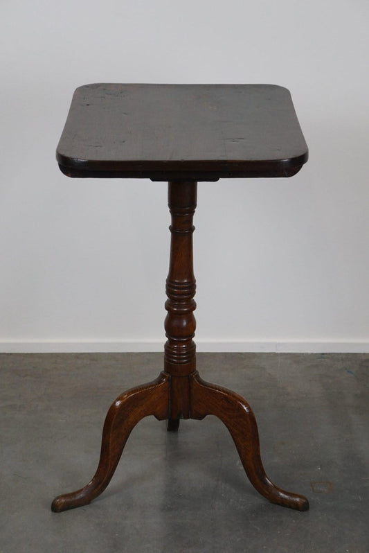 Antique English Tilt Top Side Table with a Square Sheet