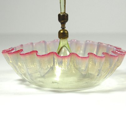 Antique English Victorian Pink Vaseline Glass Epergne-GIW-595132