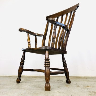 Antique English Windsor Chair with High Back-LCQ-1277355