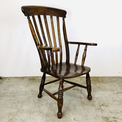 Antique English Windsor Chair with High Back-LCQ-1277355