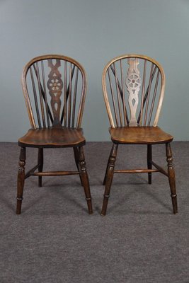 Antique English Windsor Dining Room Chairs, 18th Century, Set of 4-HPP-1706153