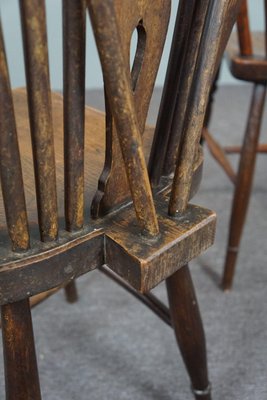 Antique English Windsor Dining Room Chairs, 18th Century, Set of 4-HPP-1706153