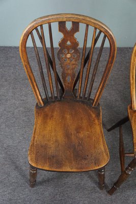 Antique English Windsor Dining Room Chairs, 18th Century, Set of 4-HPP-1706153