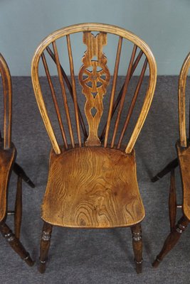 Antique English Windsor Dining Room Chairs, 18th Century, Set of 4-HPP-1706153