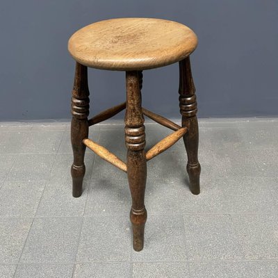 Antique English Windsor Pub Stool-NPL-1817025