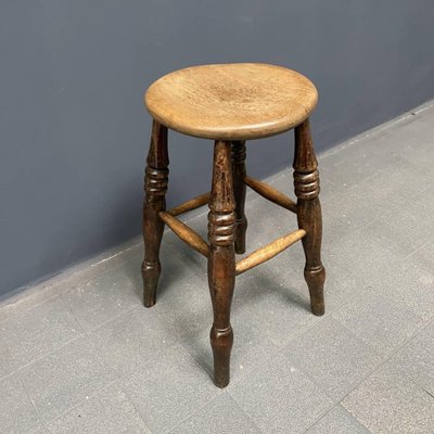 Antique English Windsor Pub Stool-NPL-1817025