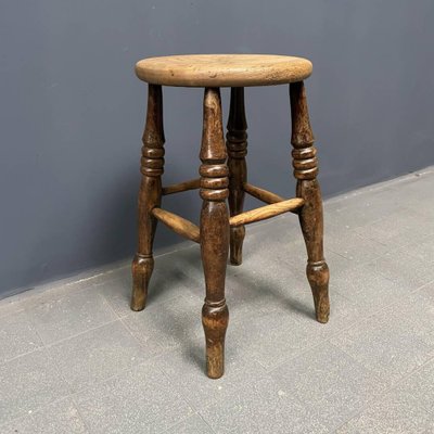 Antique English Windsor Pub Stool-NPL-1817019