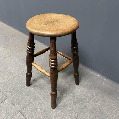 Antique English Windsor Pub Stool-NPL-1817025