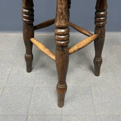 Antique English Windsor Pub Stool-NPL-1817025