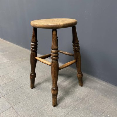 Antique English Windsor Pub Stool-NPL-1817019