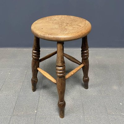 Antique English Windsor Pub Stool-NPL-1817019