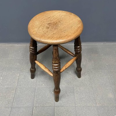 Antique English Windsor Pub Stool-NPL-1817025