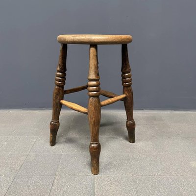 Antique English Windsor Pub Stool-NPL-1817019