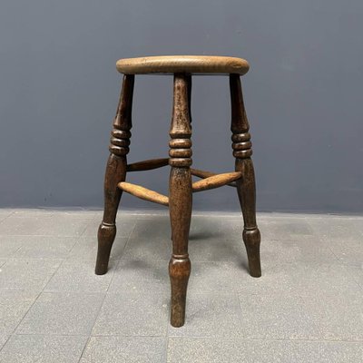 Antique English Windsor Pub Stool-NPL-1817025