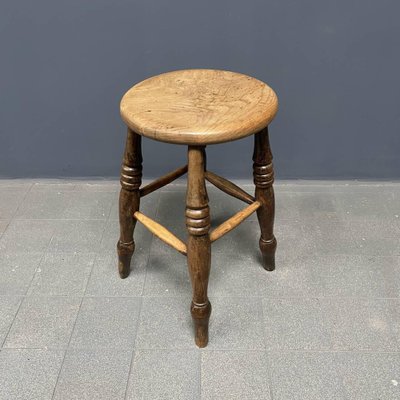 Antique English Windsor Pub Stool-NPL-1817019