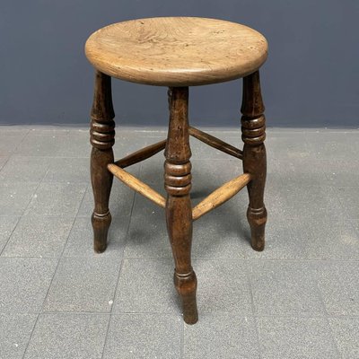 Antique English Windsor Pub Stool-NPL-1817019