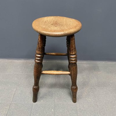 Antique English Windsor Pub Stool-NPL-1817025