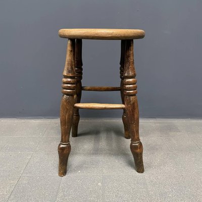 Antique English Windsor Pub Stool-NPL-1817019