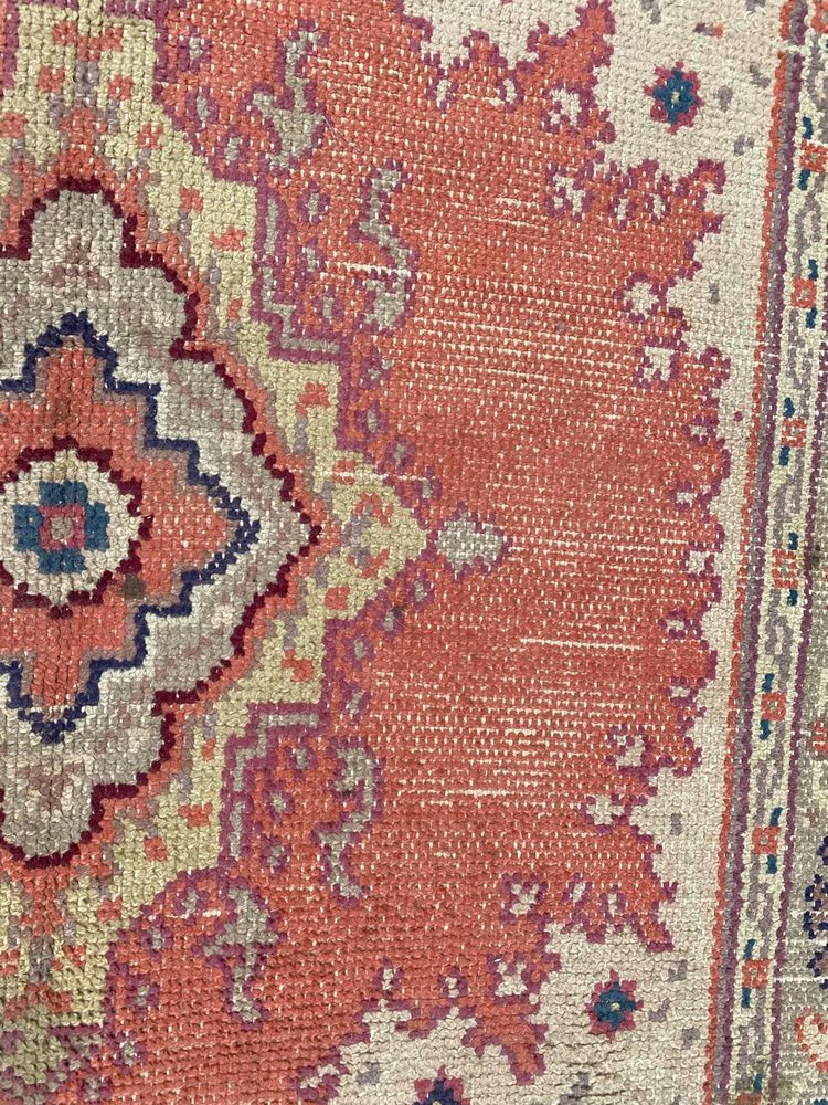 Antique European Hand Knotted Oushak Design Rug