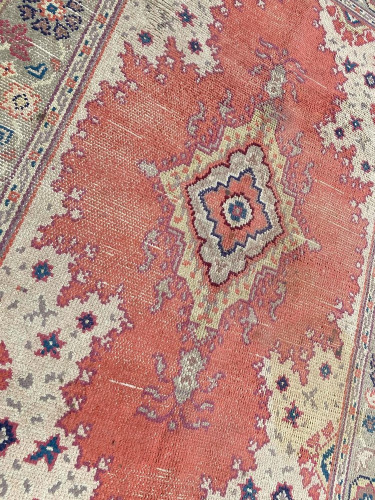 Antique European Hand Knotted Oushak Design Rug