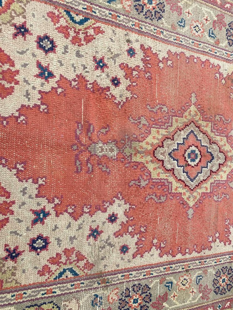 Antique European Hand Knotted Oushak Design Rug