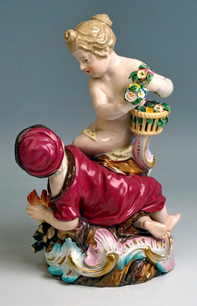 Antique Figurine by Kaendler for Meissen, 1850, Set of 2