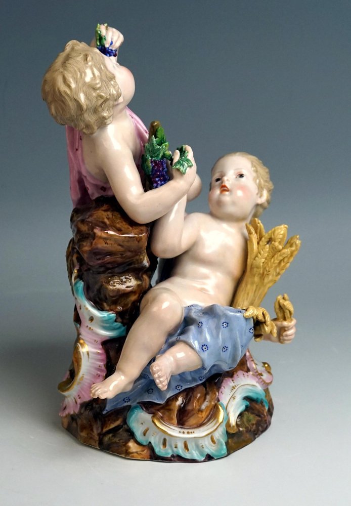 Antique Figurine by Kaendler for Meissen, 1850, Set of 2