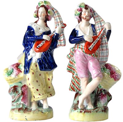 Antique Figurines from Staffordshire, Set of 2-GIW-731325