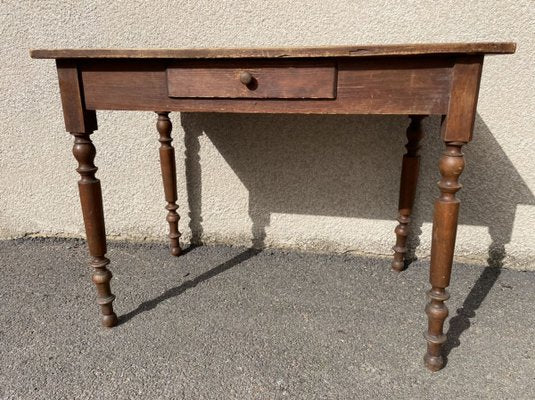 Antique Fir Bistro Table with 1 Drawer-SDV-857391