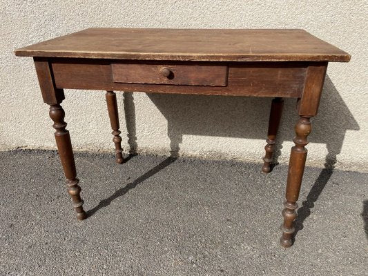 Antique Fir Bistro Table with 1 Drawer-SDV-857391