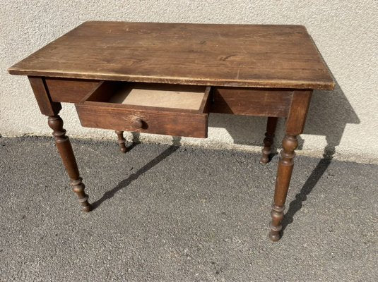 Antique Fir Bistro Table with 1 Drawer-SDV-857391