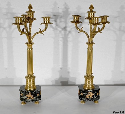 Antique Fireplace Garnish the Harpist, Set of 3-RVK-1395668