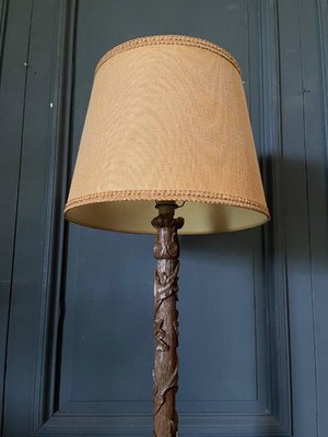 Antique Floor Lamp in Carved Oak-QKG-2023283