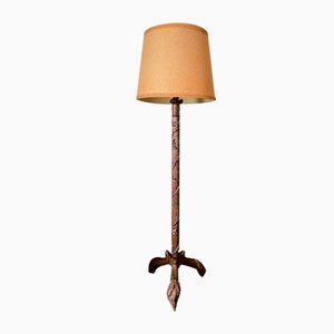 Antique Floor Lamp in Carved Oak-QKG-2023283