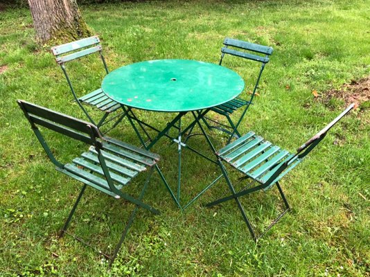 Antique Folding Chairs, 1900s, Set of 4-SDV-663619