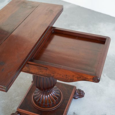 Antique Folding Pedestal Card Table, 19th Century-LPQ-1769418