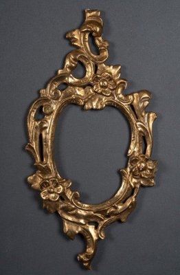 Antique Frame in Gilded Wood with Flower Decoration-QKG-1738417