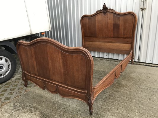 Antique French Bed Rocaille in Oak, 1900s-WQQ-1256386