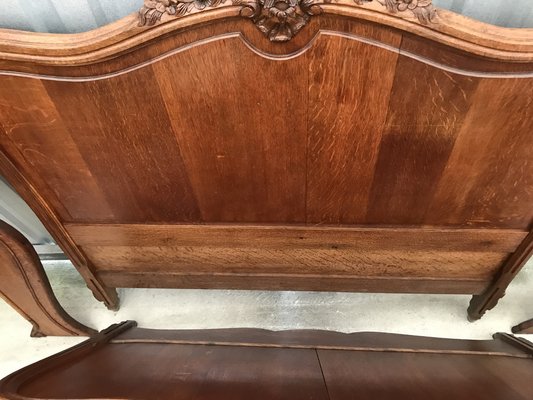 Antique French Bed Rocaille in Oak, 1900s-WQQ-1256386