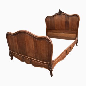 Antique French Bed Rocaille in Oak, 1900s-WQQ-1256386